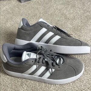 Adidas Men's Gray and White Sneakers